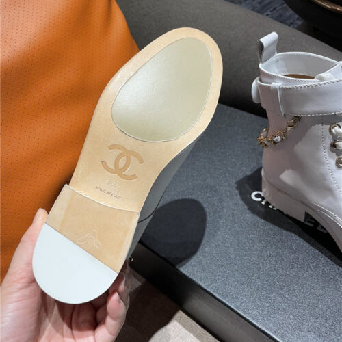 High Quality Luxury Chanel Chain Lace Up Ankle Boots – Style 27078 product detail