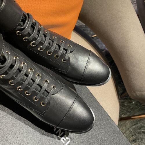 High Quality Luxury Chanel Chain Lace Up Ankle Boots – Style 56454 product detail