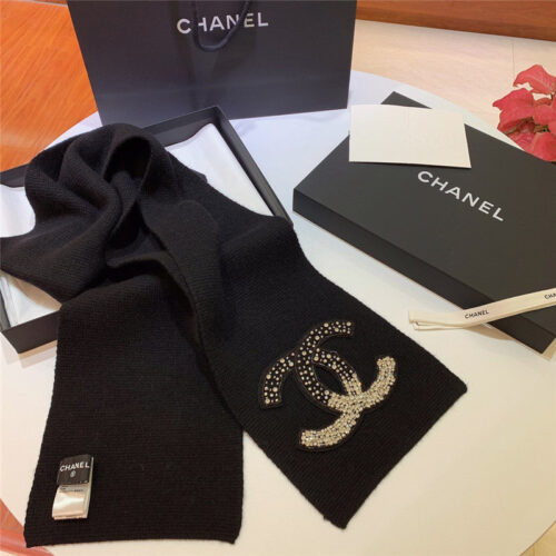 High Quality Luxury Chanel Logo Rhinestone Bead Gradient Scarf – Style 25115 product detail