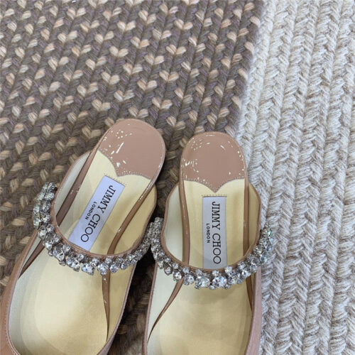 High Quality Luxury Jimmy Choo Rhinestone Slide Sandals – Style 00407 product detail