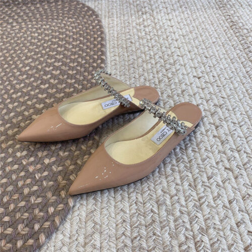 High Quality Luxury Jimmy Choo Rhinestone Slide Sandals – Style 00407
