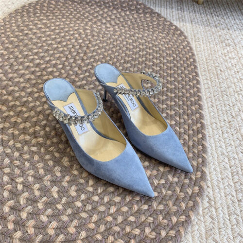 High Quality Luxury Jimmy Choo Rhinestone Slide Sandals – Style 85143