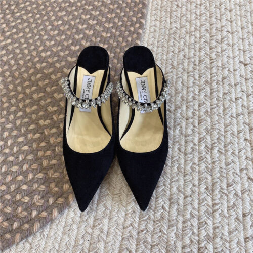 High Quality Luxury Jimmy Choo Rhinestone Slide Sandals alternate view