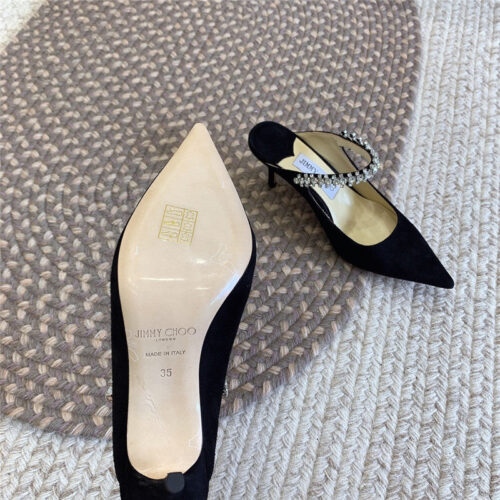 High Quality Luxury Jimmy Choo Rhinestone Slide Sandals product detail