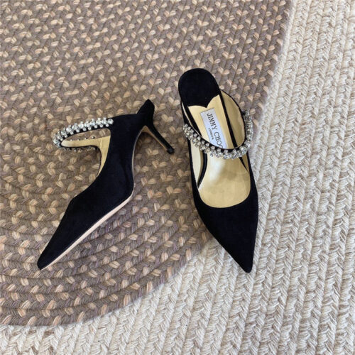 High Quality Luxury Jimmy Choo Rhinestone Slide Sandals product detail