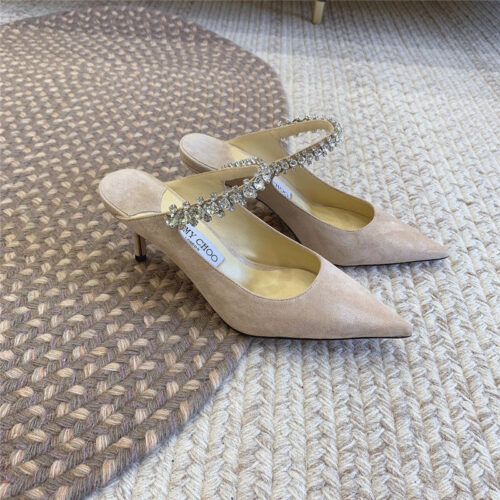 High Quality Luxury Jimmy Choo Rhinestone Slide Sandals – Style 80055