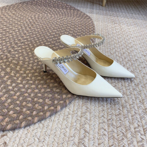 High Quality Luxury Jimmy Choo Rhinestone Slide Sandals – Style 33719
