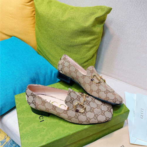 High Quality Luxury Gucci Horsebit Loafers Womens