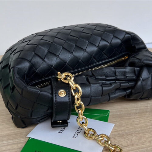 High Quality Luxury Bottega Veneta Jodie With Chain Bag Black alternate view