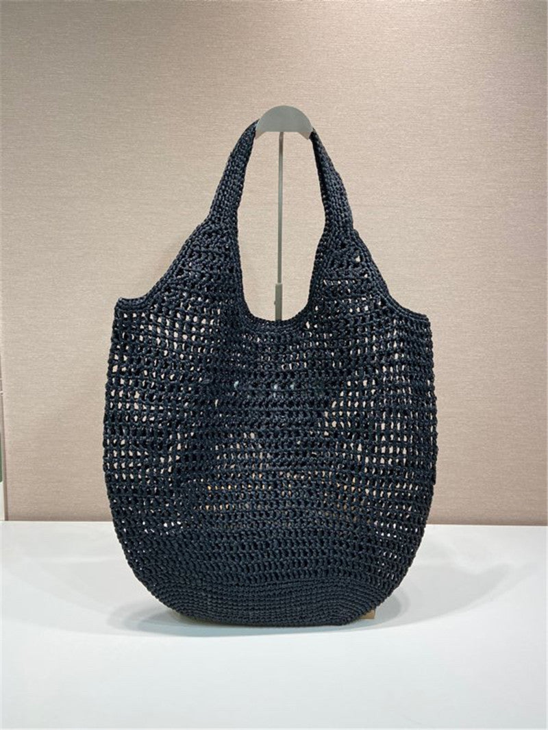 High Quality Luxury Prada Raffia Tote Bag Black product detail