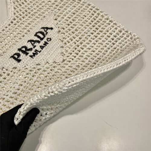 High Quality Luxury Prada Raffia Tote Bag White product detail
