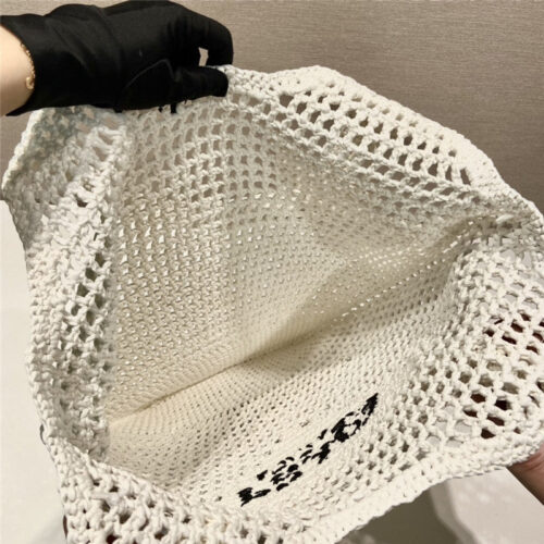 High Quality Luxury Prada Raffia Tote Bag White product detail