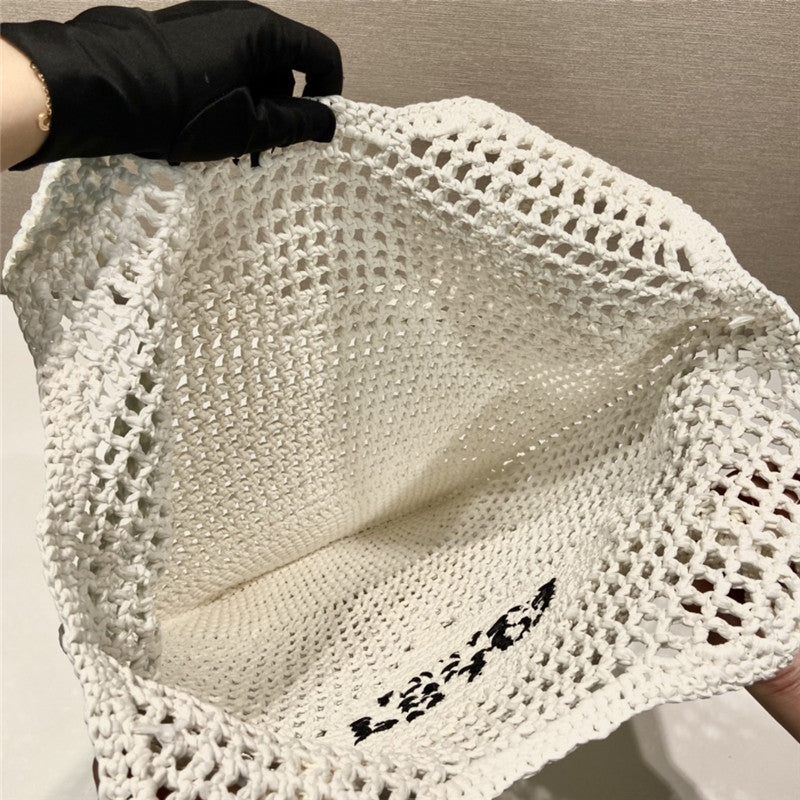 High Quality Luxury Prada Raffia Tote Bag White product detail