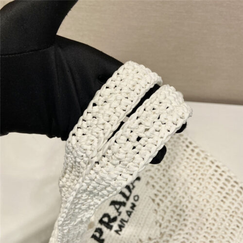 High Quality Luxury Prada Raffia Tote Bag White product detail