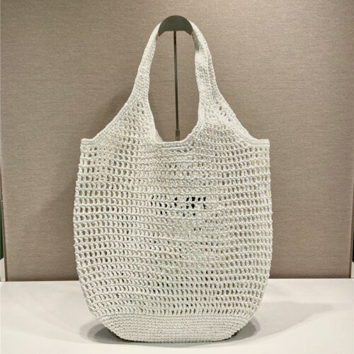 High Quality Luxury Prada Raffia Tote Bag White alternate view
