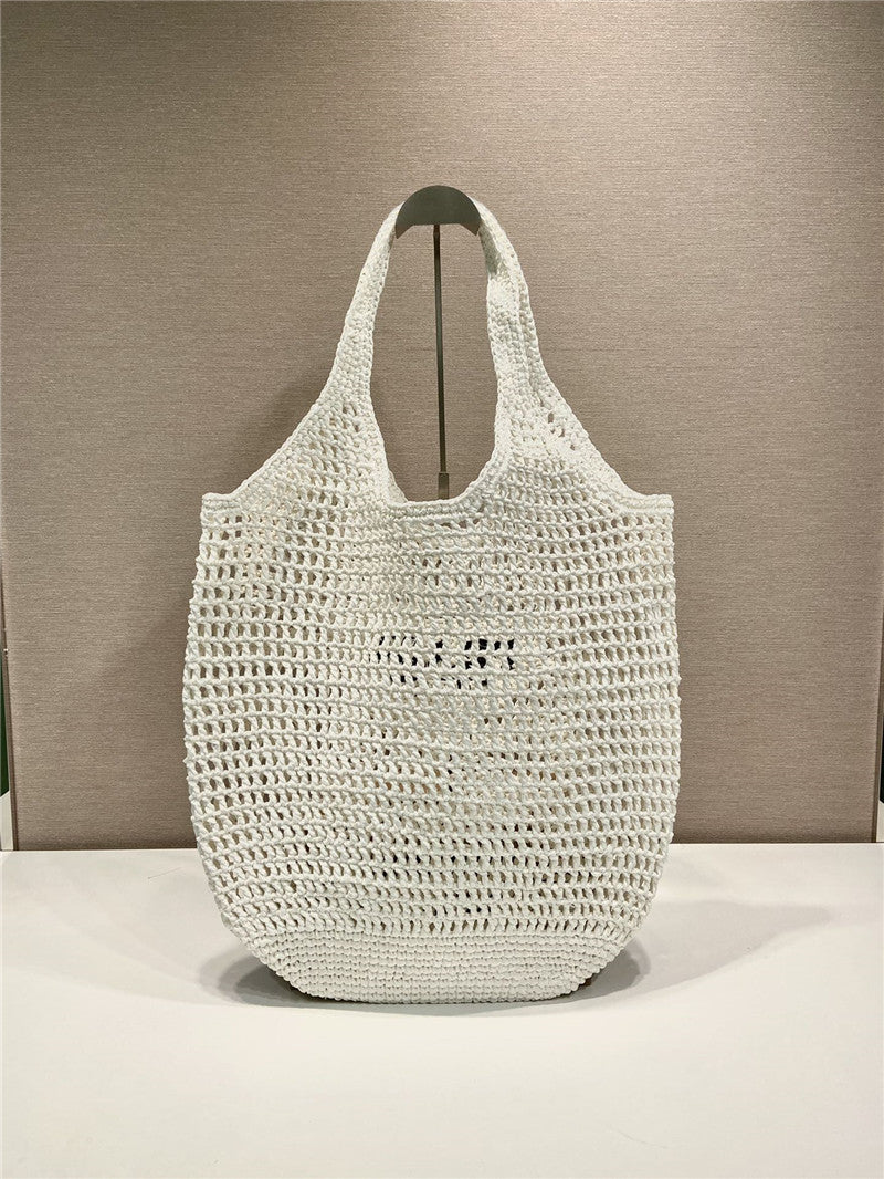 High Quality Luxury Prada Raffia Tote Bag White product detail