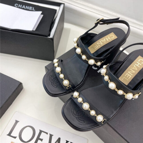 High Quality Luxury Chanel Counter Catwalk Pearl Sandals – Style 57158 product detail