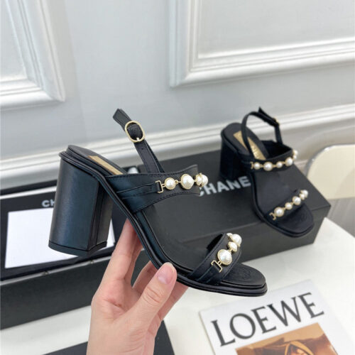 High Quality Luxury Chanel Counter Catwalk Pearl Sandals – Style 57158 alternate view