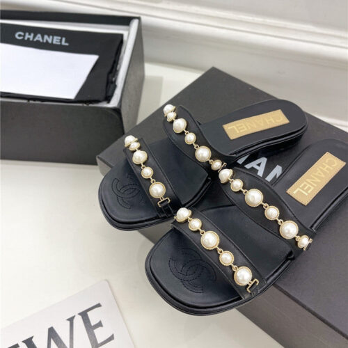 High Quality Luxury Chanel Counter Catwalk Pearl Slippers – Style 86534 product detail