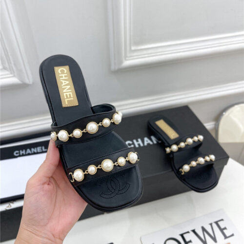 High Quality Luxury Chanel Counter Catwalk Pearl Slippers – Style 86534 alternate view