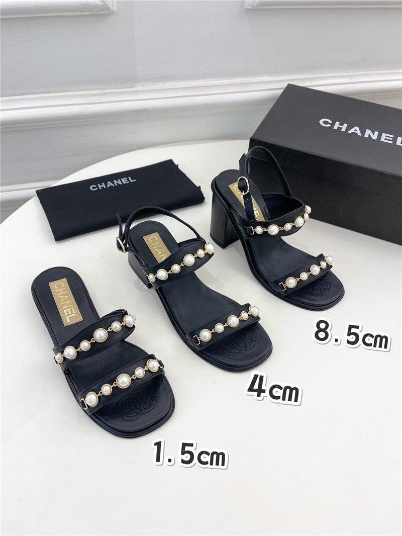 High Quality Luxury Chanel Counter Catwalk Pearl Slippers – Style 86534 product detail