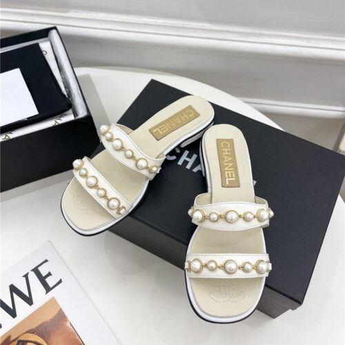 High Quality Luxury Chanel Counter Catwalk Pearl Slippers – Style 53766 alternate view