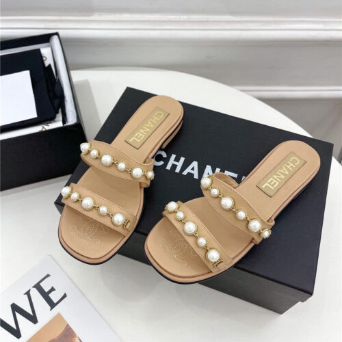 High Quality Luxury Chanel Counter Catwalk Pearl Slippers