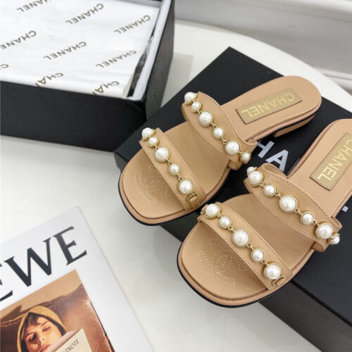 High Quality Luxury Chanel Counter Catwalk Pearl Slippers product detail