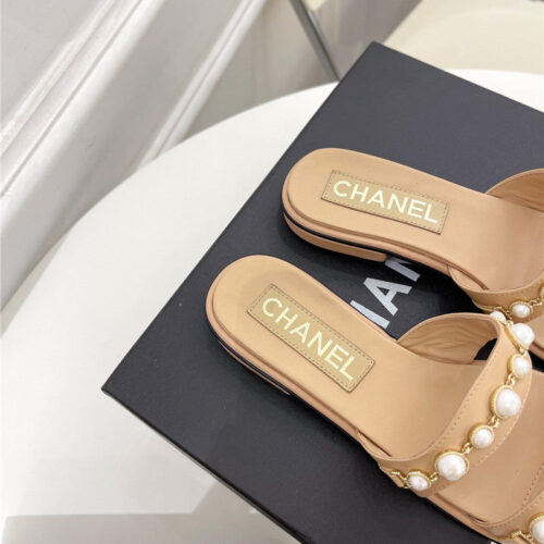 High Quality Luxury Chanel Counter Catwalk Pearl Slippers product detail