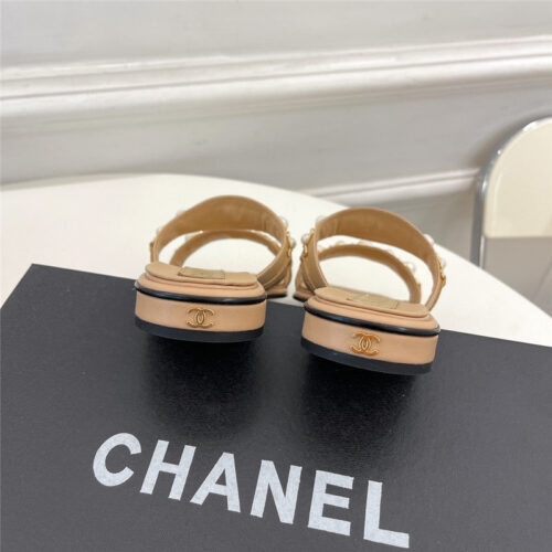 High Quality Luxury Chanel Counter Catwalk Pearl Slippers product detail