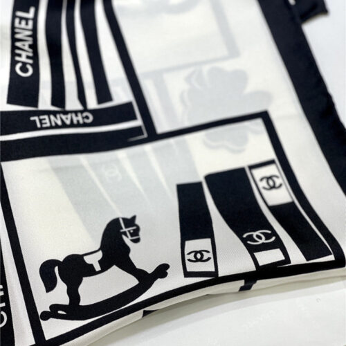 High Quality Luxury Chanel Logo Square Silk Scarf – Style 25122 product detail