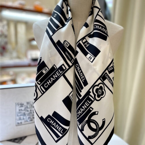High Quality Luxury Chanel Silk Scarf Womens alternate view