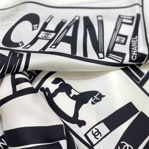 High Quality Luxury Chanel Logo Square Silk Scarf – Style 25122 product detail