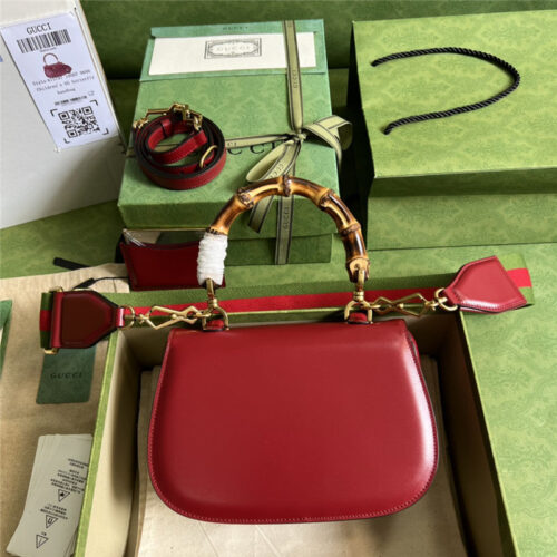 High Quality Luxury Gucci Bamboo 1947 Series Bamboo Small Handbag – Style 03237 alternate view