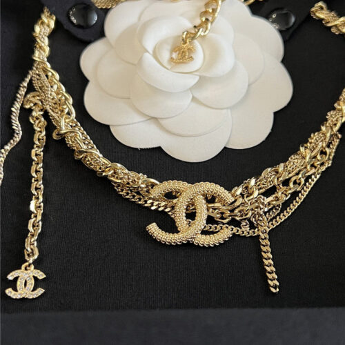 High Quality Luxury Chanel Cc Gold Fringe Necklace product detail