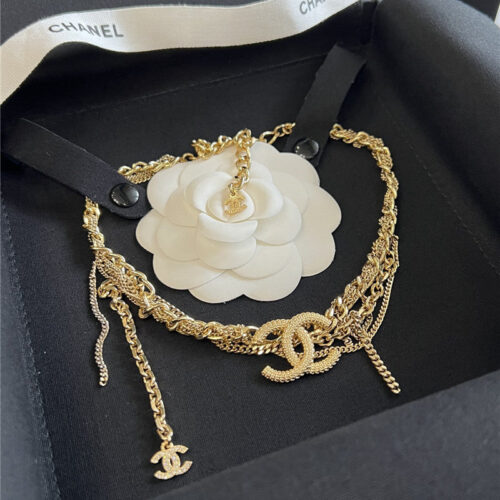 High Quality Luxury Chanel Cc Gold Fringe Necklace product detail