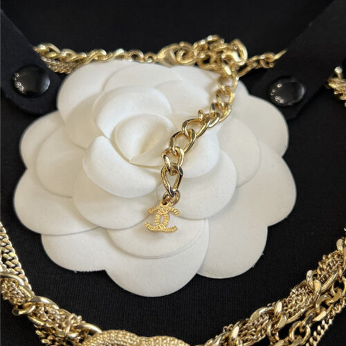 High Quality Luxury Chanel Cc Gold Fringe Necklace product detail