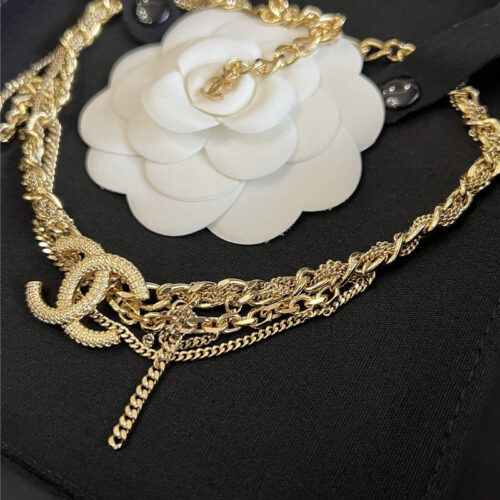 High Quality Luxury Chanel Cc Gold Fringe Necklace product detail