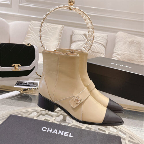 High Quality Luxury Chanel Pointed Toe Ankle Boots – Style 45638