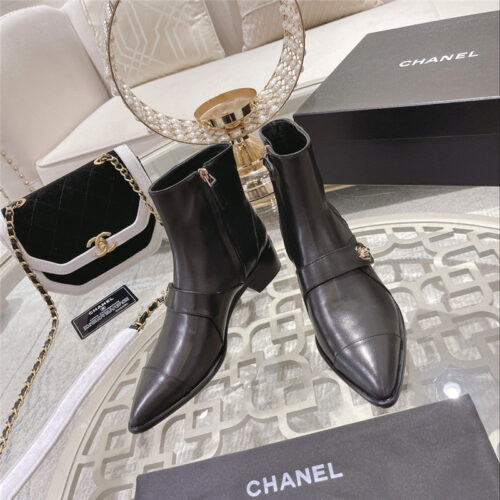 High Quality Luxury Chanel Pointed Toe Ankle Boots – Style 11174 product detail