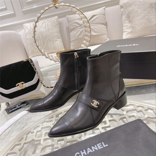 High Quality Luxury Chanel Pointed Toe Ankle Boots – Style 11174 alternate view