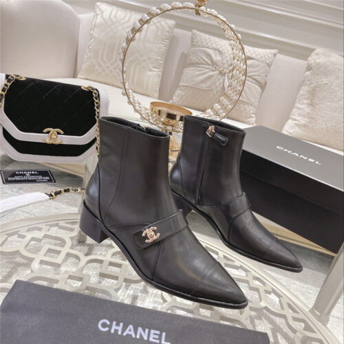 High Quality Luxury Chanel Pointed Toe Ankle Boots – Style 11174