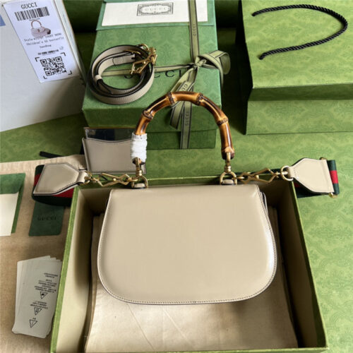 High Quality Luxury Gucci Bamboo 1947 Series Bamboo Small Handbag – Style 03235 alternate view