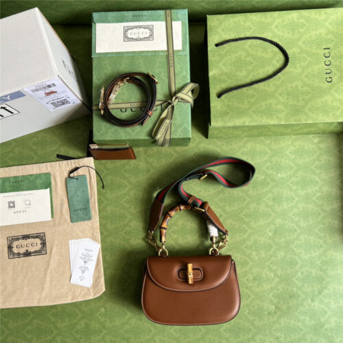 High Quality Luxury Gucci Bamboo 1947 Series Bamboo Small Handbag – Style 03234 product detail