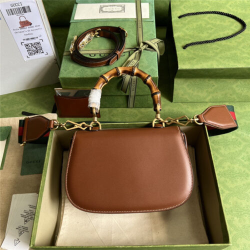 High Quality Luxury Gucci Bamboo 1947 Series Bamboo Small Handbag – Style 03234 alternate view