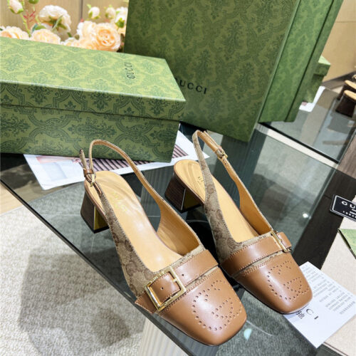 High Quality Luxury Gucci Chunky Heel Shoes – Style 45395