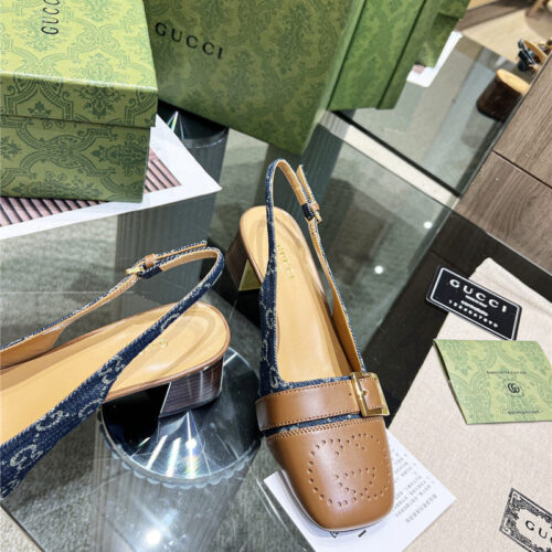 High Quality Luxury Gucci Chunky Heel Sandals – Style 55571 product detail