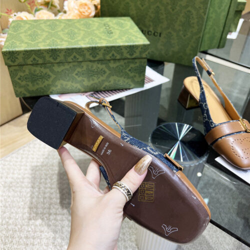 High Quality Luxury Gucci Chunky Heel Sandals – Style 55571 product detail