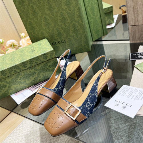 High Quality Luxury Gucci Chunky Heel Sandals – Style 55571 product detail