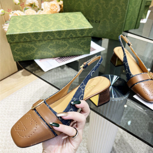 High Quality Luxury Gucci Chunky Heel Sandals – Style 55571 product detail